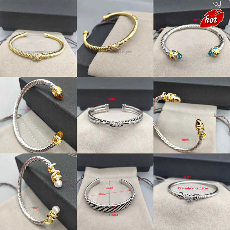 Braclet Designer Bracelet Twisted Wire Round Luxury Bracelets wire rope gold Women Fashion 925 sterling silver plated Trend mother gift free Jewelry shipping BG3S