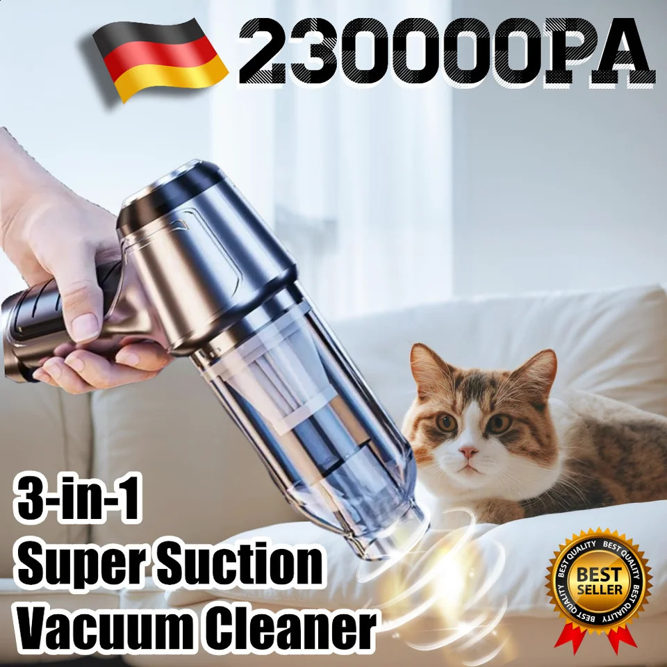 Car Vacuum Cleaner Strong Suction Cleaning Mini Machine Wireless Portable Handhled Blower Air Duster for Home Appliances 240830