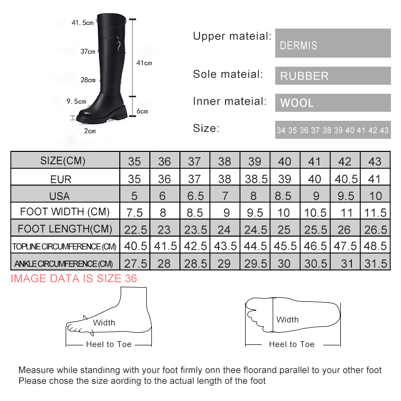AIYUQI Women's Over The Knee Boots 2024 New Genuine Leather Winter Boots Women Wool Heel Platform Women's Boots