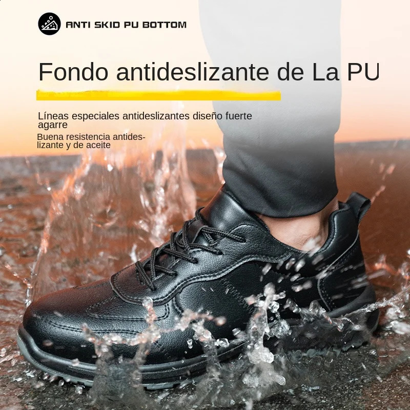 6KV Insulation Safety Work Shoes For Men And Women Waterproof Black Leather Shoes Non-slip Kitchen Shoes Indestructible Boots 240830