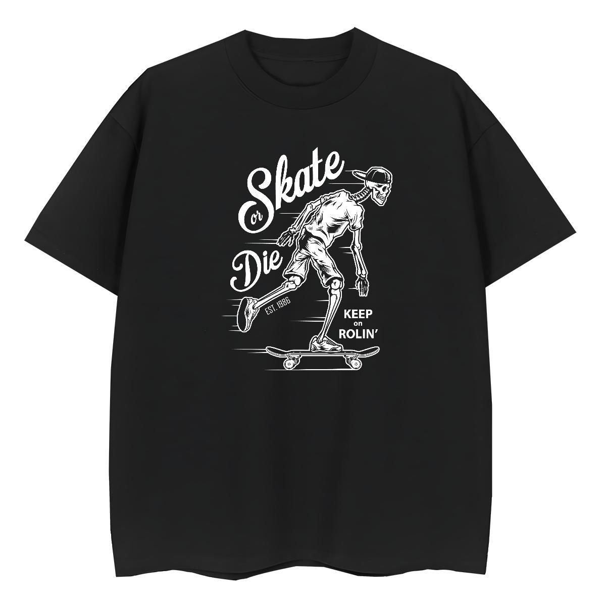 2024 Casual T-Shirts 230g Pure Cotton Crew Neck Hip Hop skull Unisex Tshirts High quality DIY Anime Printed Tees Shirts