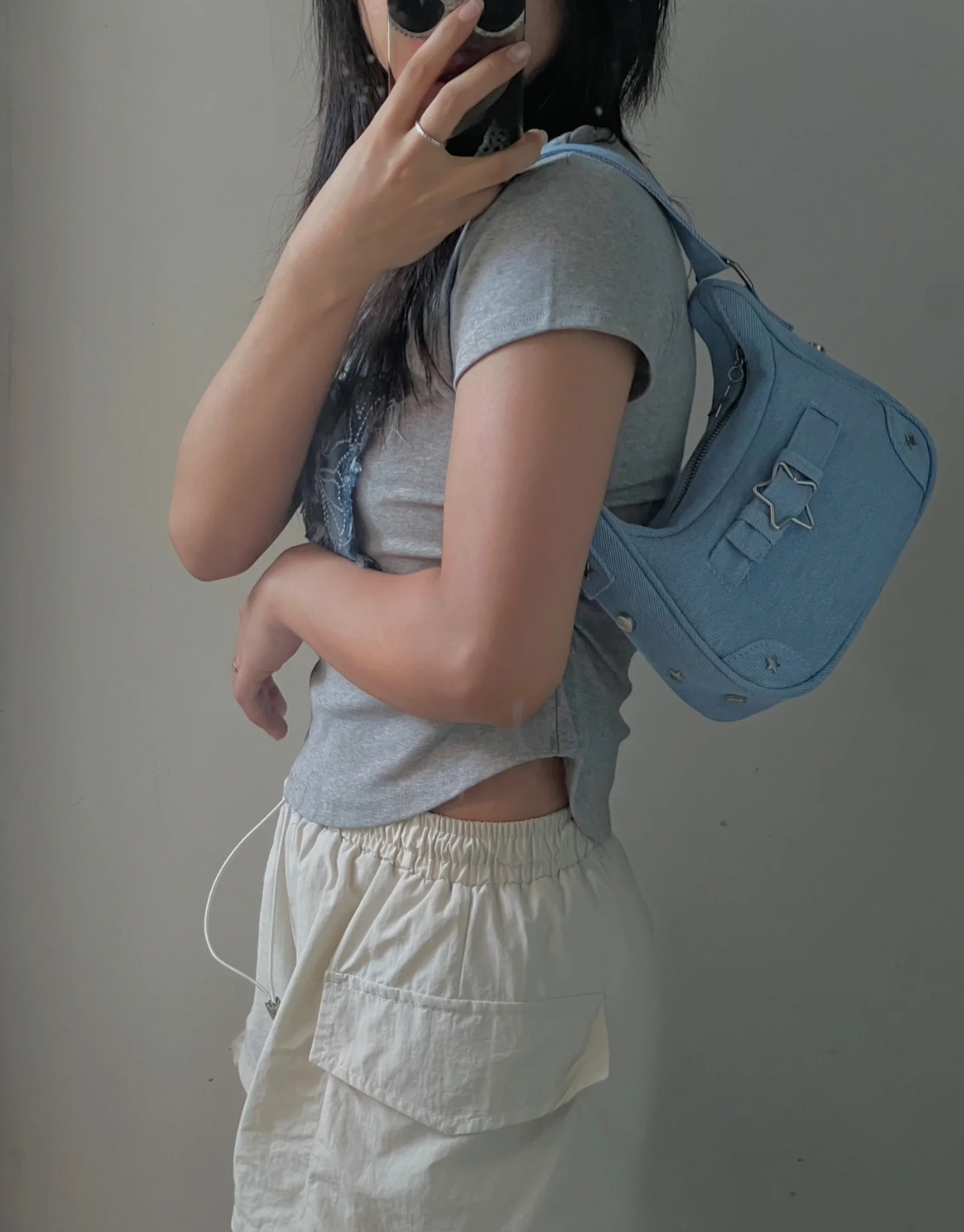 Women Bag Shoulder Bag Armpit Bag New Design Sense Large Capacity Print Star Free shipping