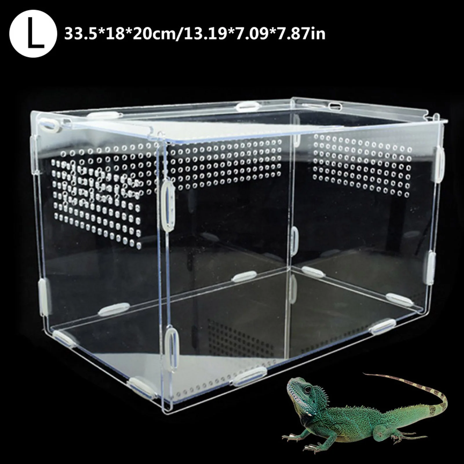 Reptile Breeding Box Acrylic Transparent Spider Breathable Terrarium Ornamental Box for Lizard Scorpion Insect