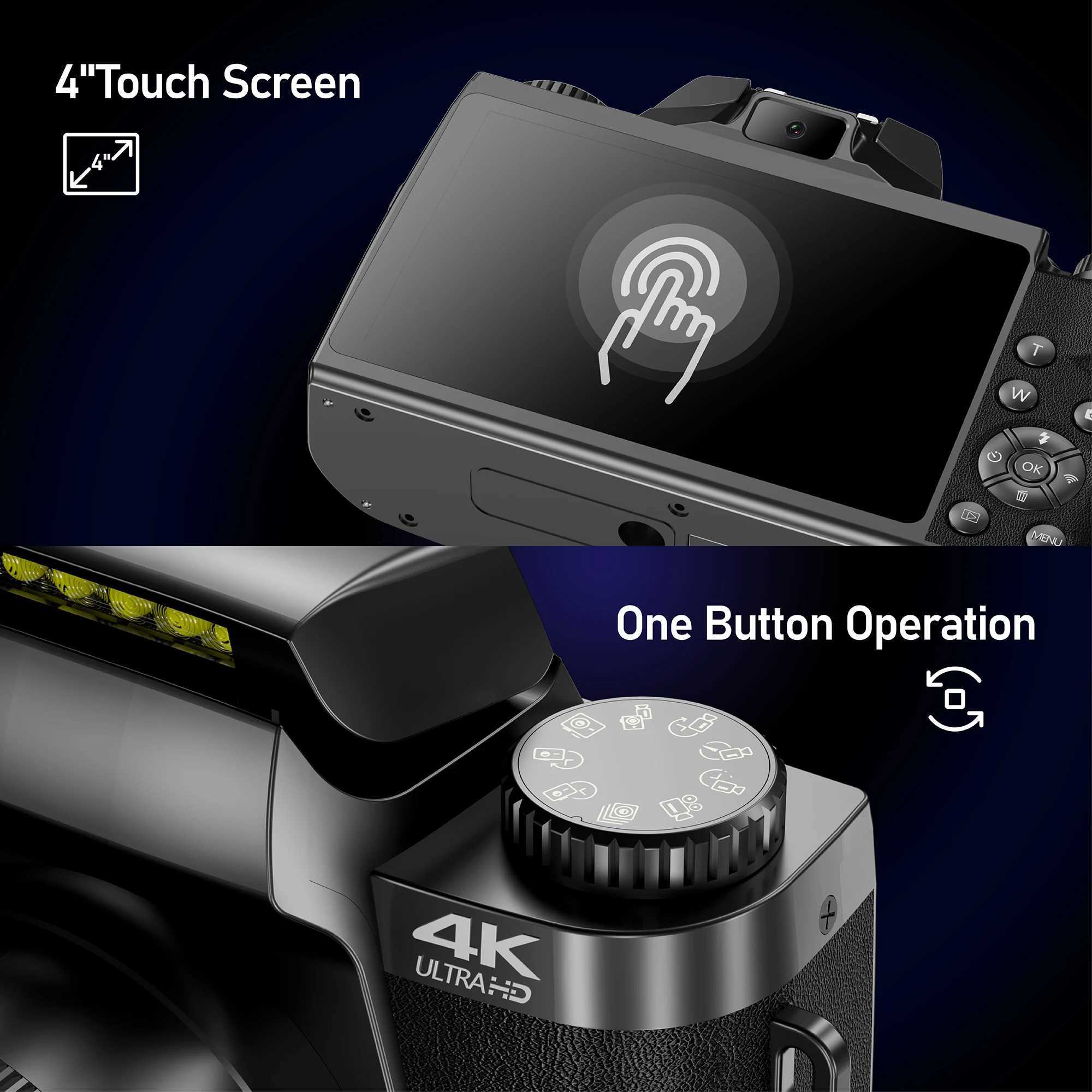 64MP Digital Photo Camera SLR DSLR For Photography Auto Focus 4K 60FPS Vlog Camcorder 16X Zoom Camera Youtube Livestream Webcam Z250220