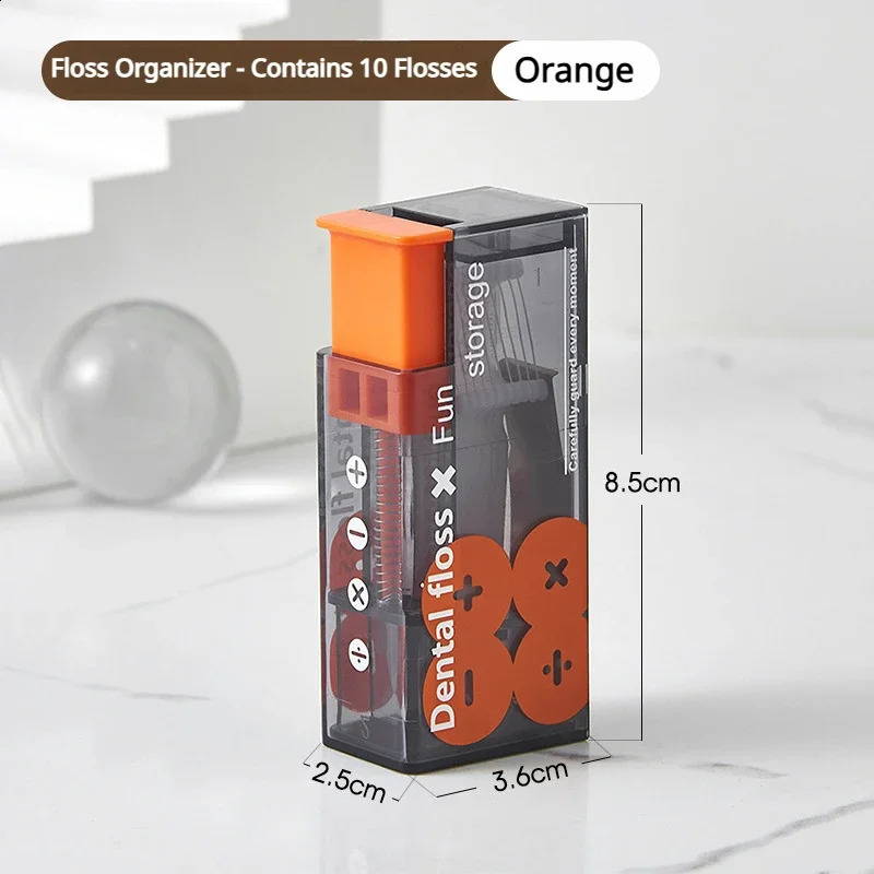 Mini Floss Box with Automatic Pop-up Toothpick Holder Portable Box Flossing Floss Stick Organizer Toothpick Dispenser Holder 240830