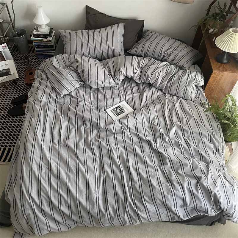 100% cotton duvet cover 220x240 large Nordic hammock linen 240830