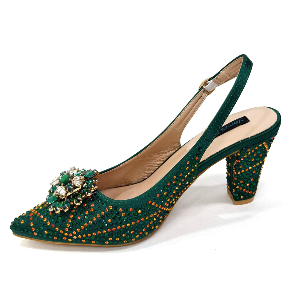 Venus Chan Elegant Pointed-Toe Heeled Sandals 2024 Woman High Heels Rhie New Italian Shoes and Bag for Party