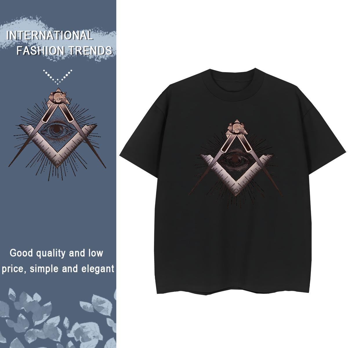 Fashion Casual Women T Shirts 230g Pure Cotton Breathable Hip Hop eye of the devil Women Tees Unisex DIY Anime Printed Polos