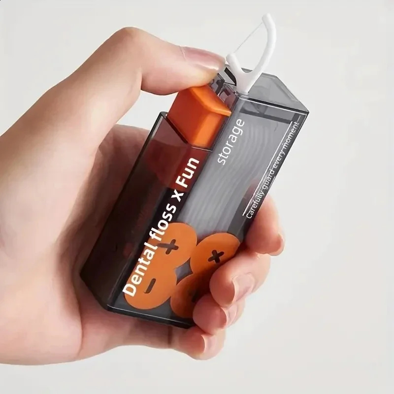 Mini Floss Box with Automatic Pop-up Toothpick Holder Portable Box Flossing Floss Stick Organizer Toothpick Dispenser Holder 240830