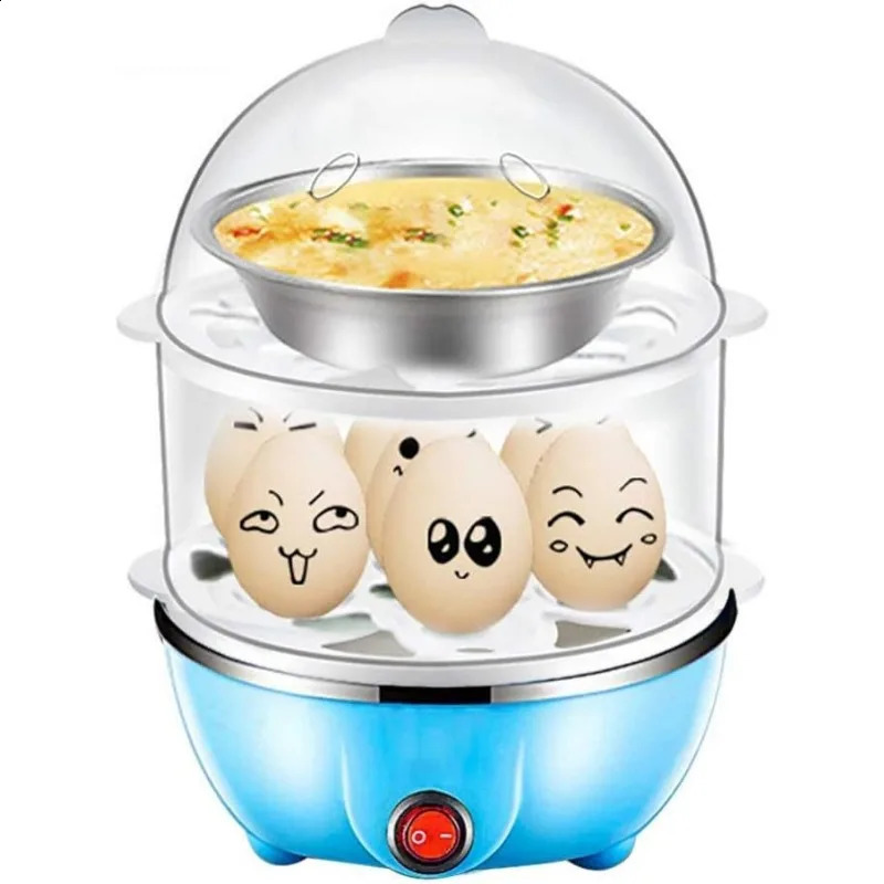 Egg Cooker14 Capacity Electric Cooker Perfect Hard Boiled Makerfor EggsSteaming Shelf for Vegetables 240830