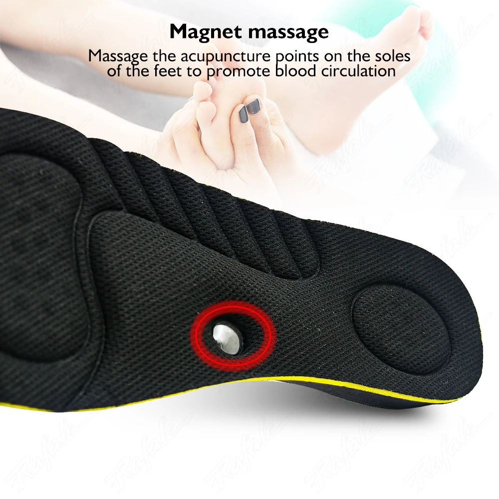 Invisiable Magnet Massage Height Increase Insoles for Women Men 2/3/4/5 cm Up Arch Support Orthopedic Insoles Heighten Lift Pads