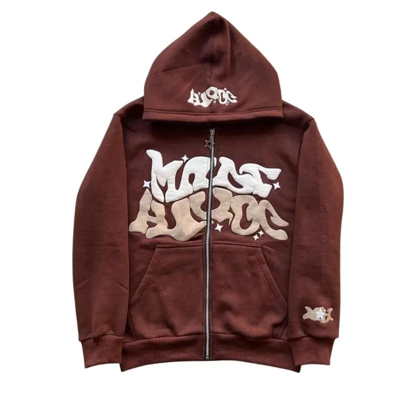 Y2K Letter Hoodie Womens AutumnWinter Harajuku Zipper Hooded Sweatshirt Mens Gothic Hip Hop Large Street Hoodie 240830