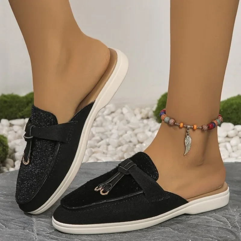 2025 new Loafers New Women Slip on Ladies Flats Brand Spring Autumn Casual Flat Leather Cashmere Single Shoes Plus Size 43 c734