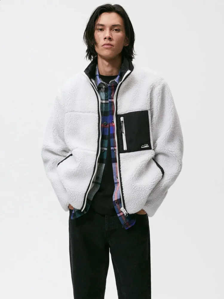 Winter Mens Thick Warm Cashmere Jacket Mens Casual Hooded Oversized Zipper Jacket Mens Top 240830