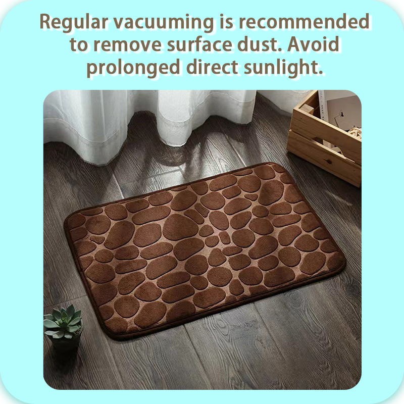 Bath Mats Cobblestone Embossed Mat Non-slip Carpets Water Absorption Washable Bathtub Floor Rug Shower Doormat Bathroom Decor Brown