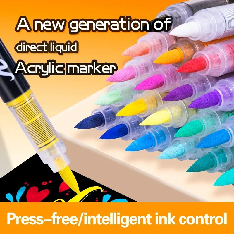 12120 Color DC Acrylic Marking Pen Waterproof Soft Brushing Used for Fixing Glass Stone Metal Art Supplies 240830