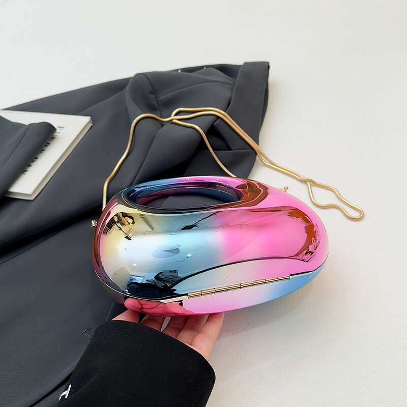 Evening Clutch Bags For Women 2024 Designer Purses And Handbags Golden Wedding Dinner Party Round Handle Wrist Bag - view 3
