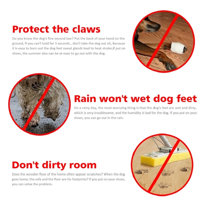 4pcs Waterproof Pet Dog Shoes Anti-slip Rain Snow Boot Thick Warm For Small Cats Dogs Puppy Dog Socks Booties
