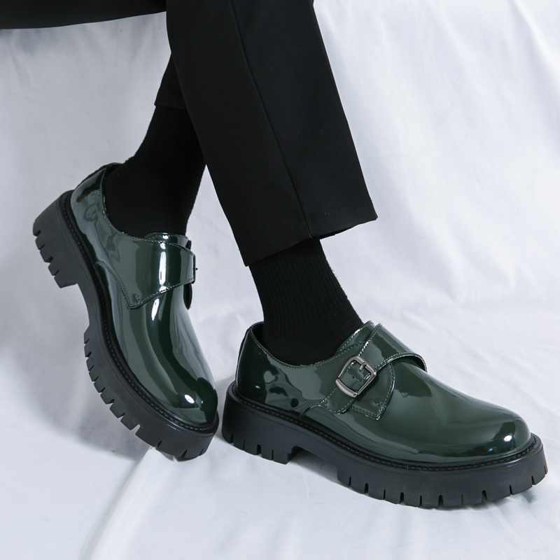 Men's Italian Patent Leather Oxfords Shoes, Handmade Platform Wedding Business Dress Shoes 4