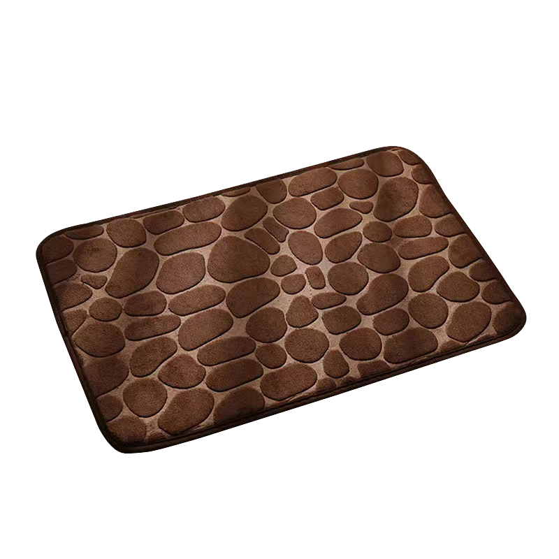 Bath Mats Cobblestone Embossed Mat Non-slip Carpets Water Absorption Washable Bathtub Floor Rug Shower Doormat Bathroom Decor Brown