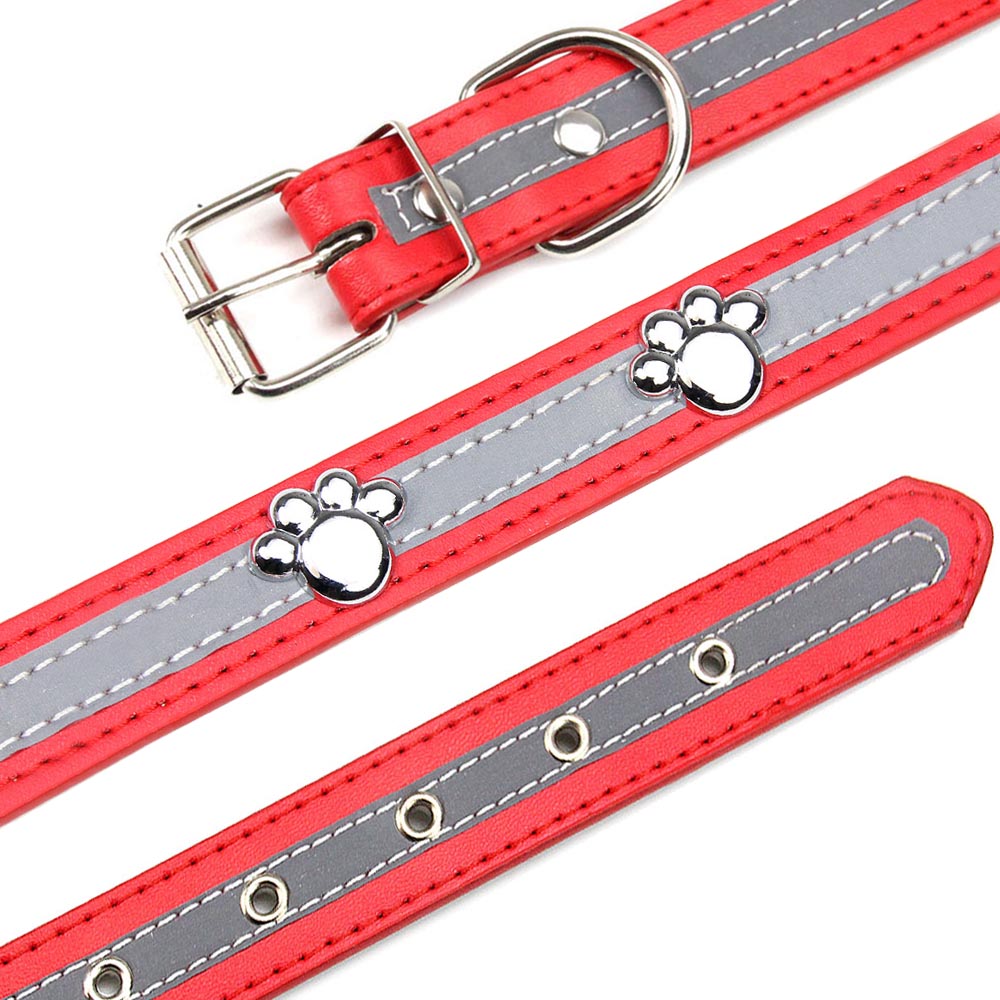 halloween pet PU Leather Reflective Dog Collar with Sturdy Rivets - Safe Nighttime Walking Accessory