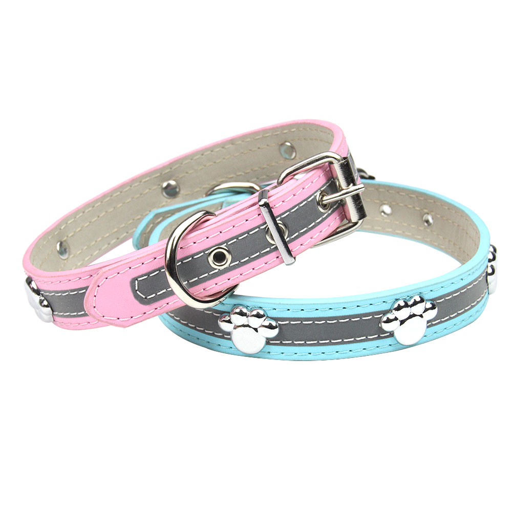 halloween pet Riveted reflective pet collar dog rope dog chain PU leather dog collar pet collar wholesale