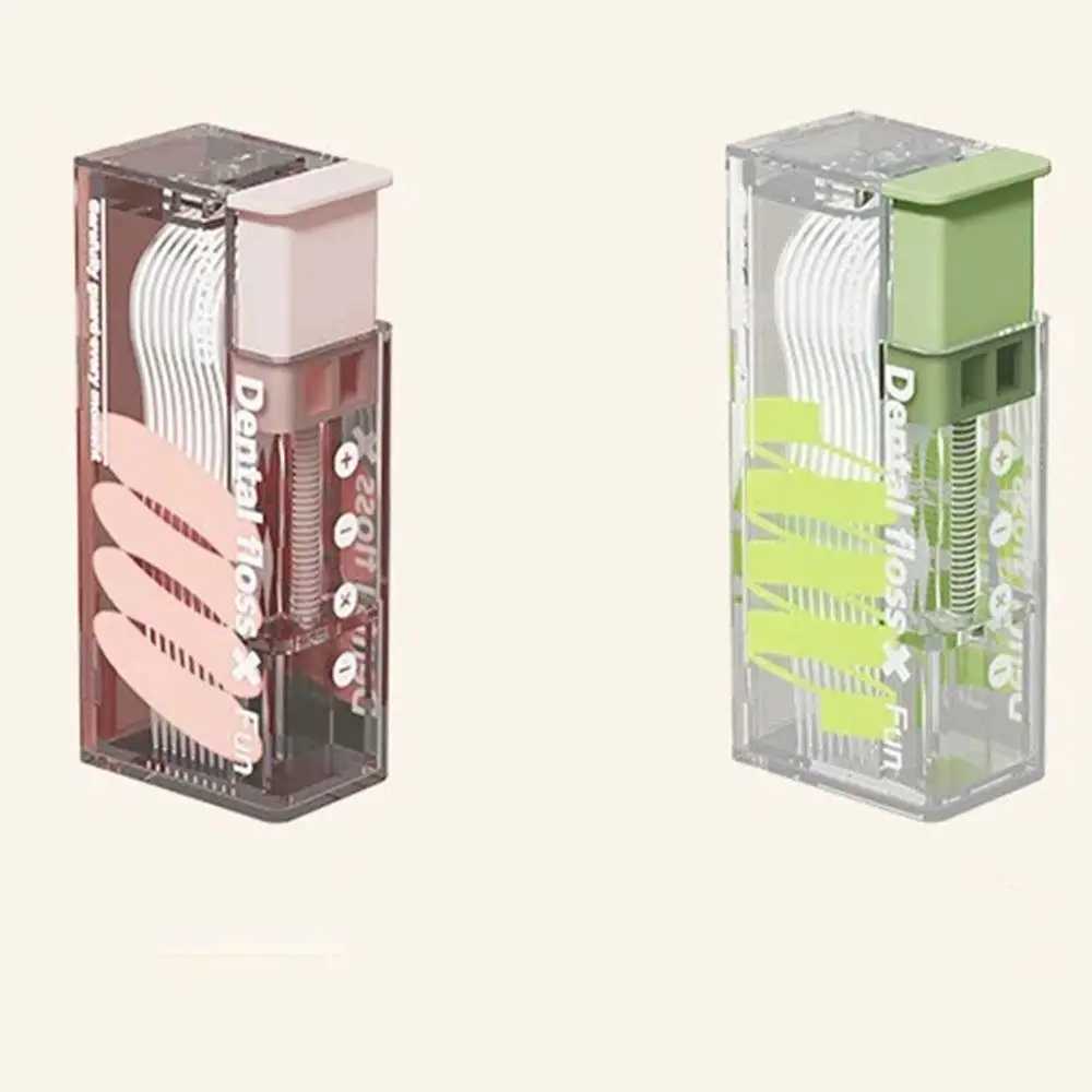 Automatic Dental Floss Storage Box Portable Thin Toothpick Dispenser With 10pcs Dental Floss Convenient Teeth Stick Case WomenXJ240830