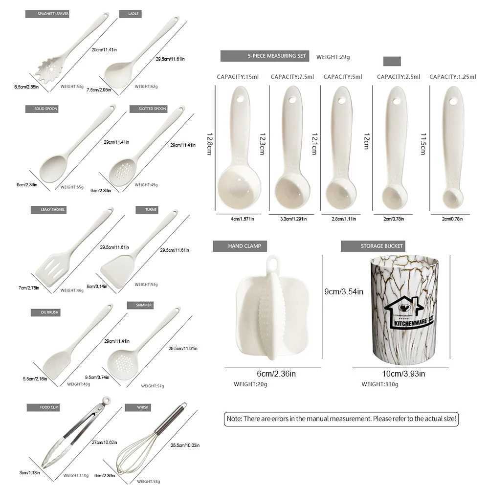 10/18 silicone cooking utensil set pink non stick baking tools kitchen utensils spatulas spoons food soup kitchen utensilsX240831