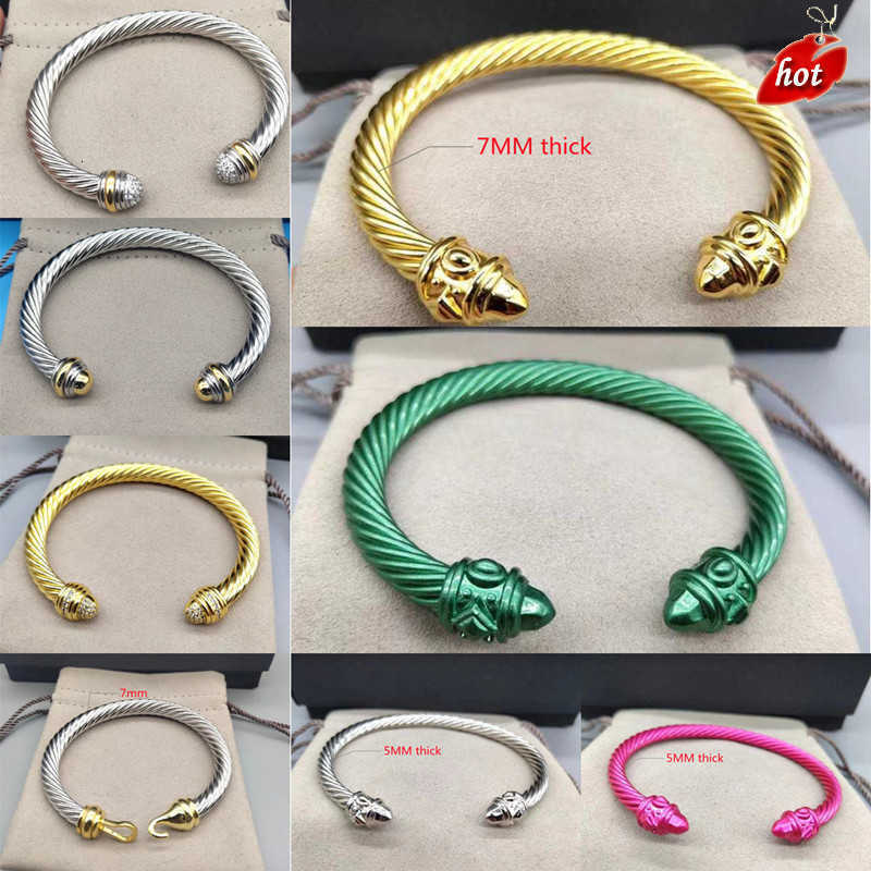 Color bracelets luxury bangle designer jewelry woman charm bracelet Colourful Separation women 5/7mm Round Bracelet Buckle Sterling Silver 18k Gold Plated U5ZR