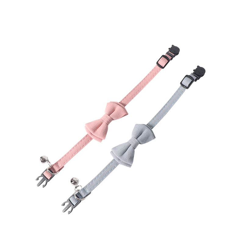 Cat Collars,Breakaway Pet Collar with Bell & Bow Decoration Adjustable Kitten Puppy Collar for Outdoor Indoor Kitten Accessories