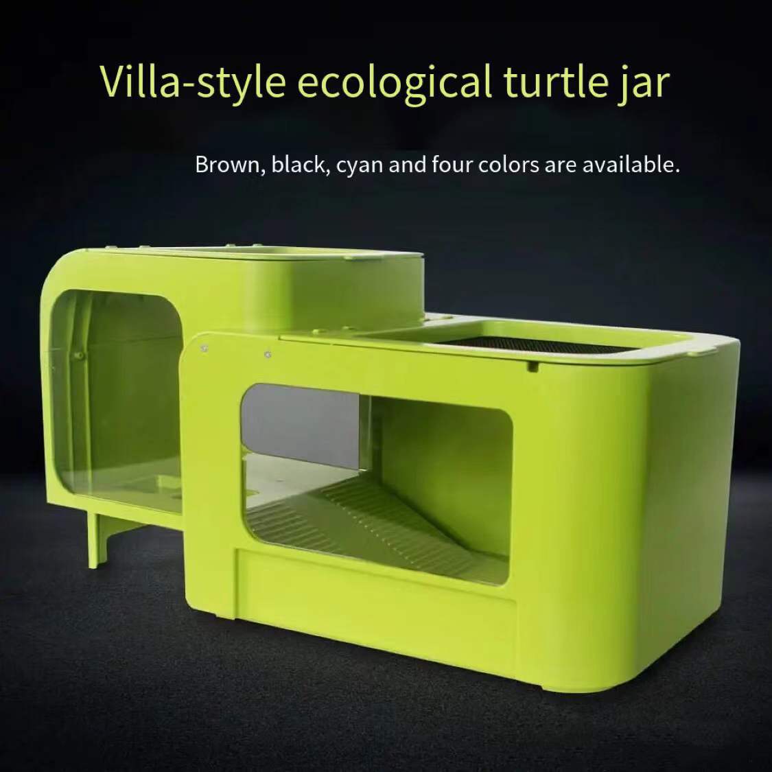 Aquarium turtle tank with tanning table turtle villa tank amphibious tank lizard crawling pet breeding box aquarium accessorie，‘