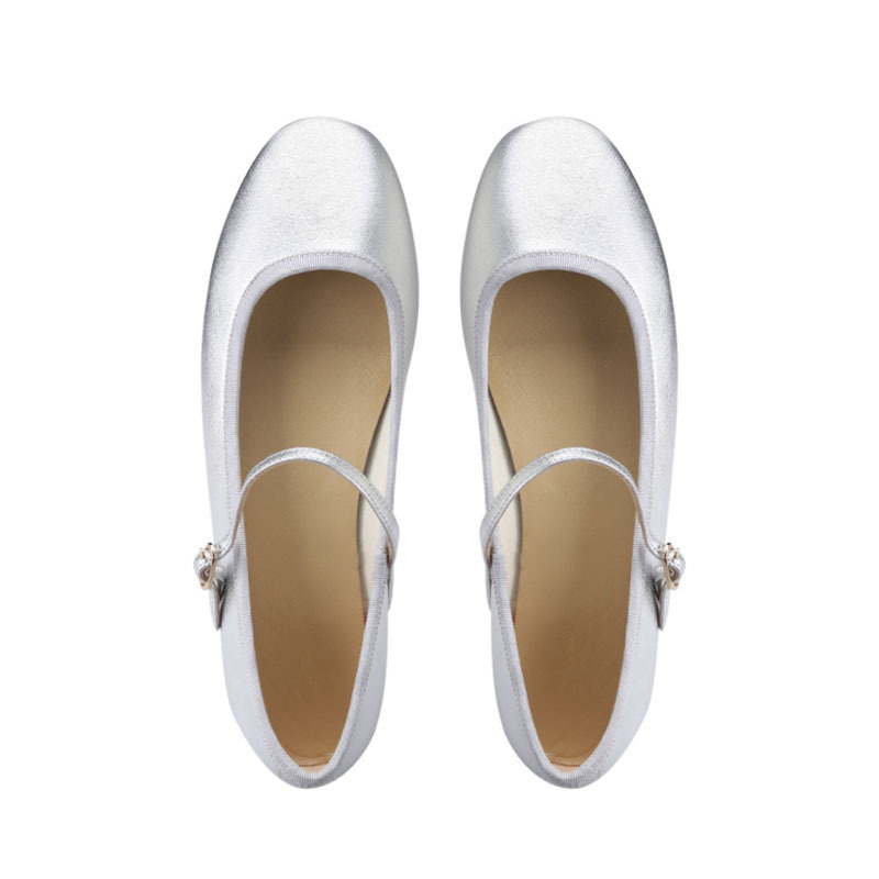 Shiny Leather Ballets Shoes Woman Belt Strap Lolita Flats Mary Janes Women Shallow Loafers Round Toe Ballerinas Brides Mocasines