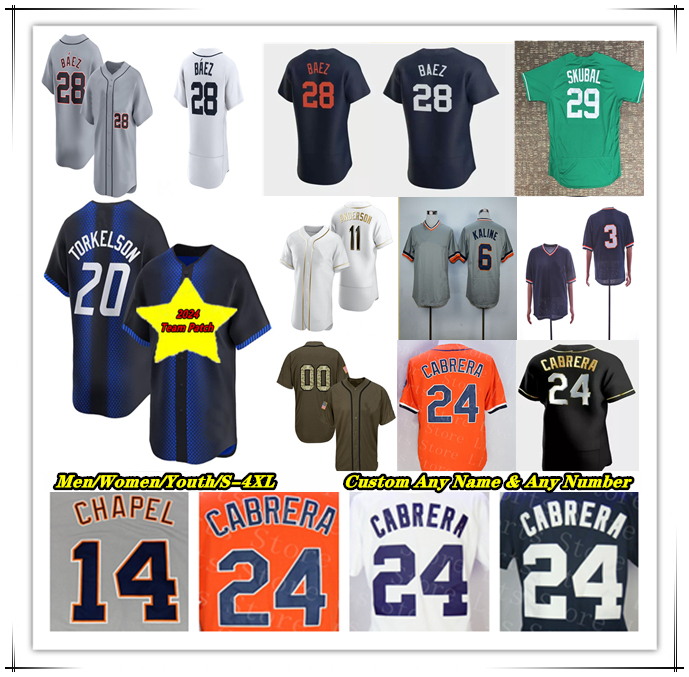 Baseball Jersey Miguel Cabrera Matt Vierling Colt Keith Riley Greene Wenceel Perez Javier Baez Spencer Torkelson Jake Rogers Zach McKinstry Tarik Skubal Carpenter