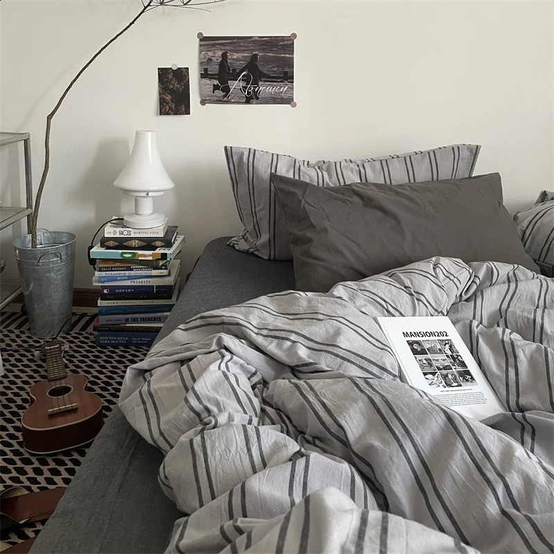 100% cotton duvet cover 220x240 large Nordic hammock linen 240830