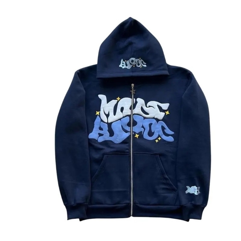 Y2K Letter Hoodie Womens AutumnWinter Harajuku Zipper Hooded Sweatshirt Mens Gothic Hip Hop Large Street Hoodie 240830