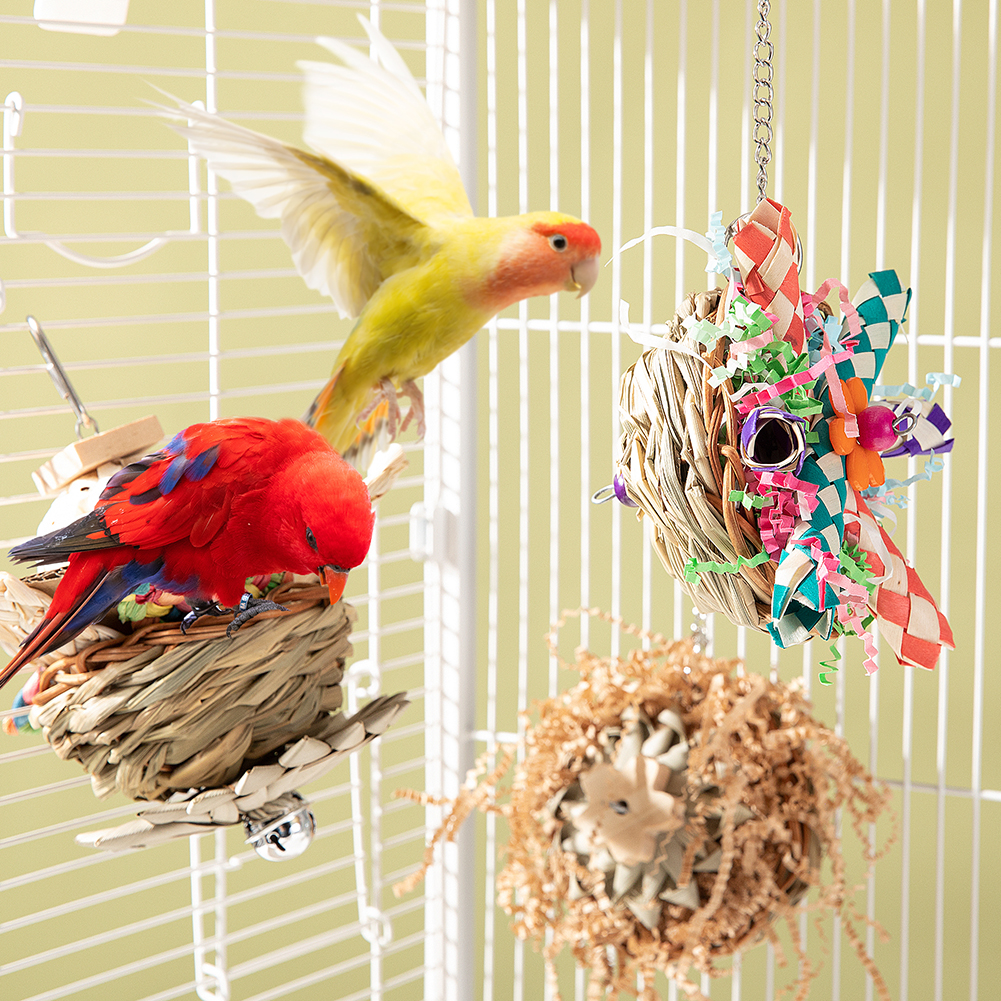 3 Pcs Bird Toys Parrot Shredder Toy Hanging Foraging Shredder Toy Bird Cage Accessories For Parrots Cockatoos Cockatiel Budgies