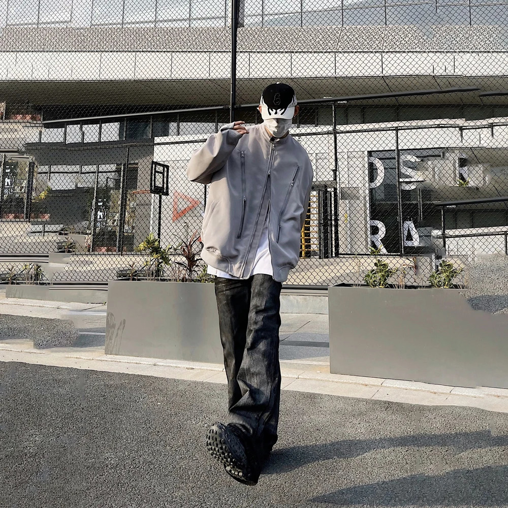Black Vintage Jeans Men Baggy Streetwear Casual Y2k Fashion Straight Leg Trousers 2024 Summer Wide Punk Loose Denim Pants 240830