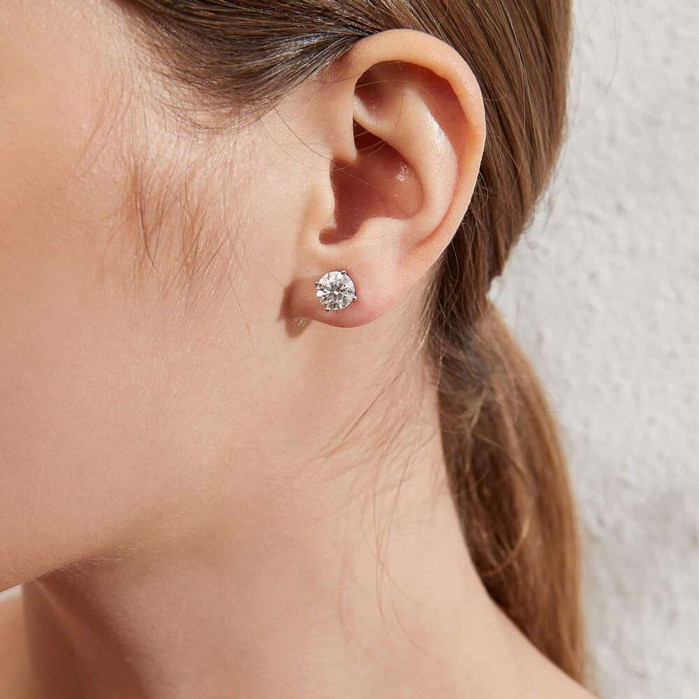 gold plated sterg sier women moissanite dia earrings