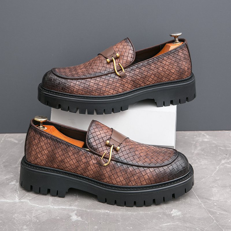 Loafers Thick Bottom Fashion Black Casual Shoes for Men Oxford Shoes Luxury Brand Formal Business Shoes Slip-on Driving
