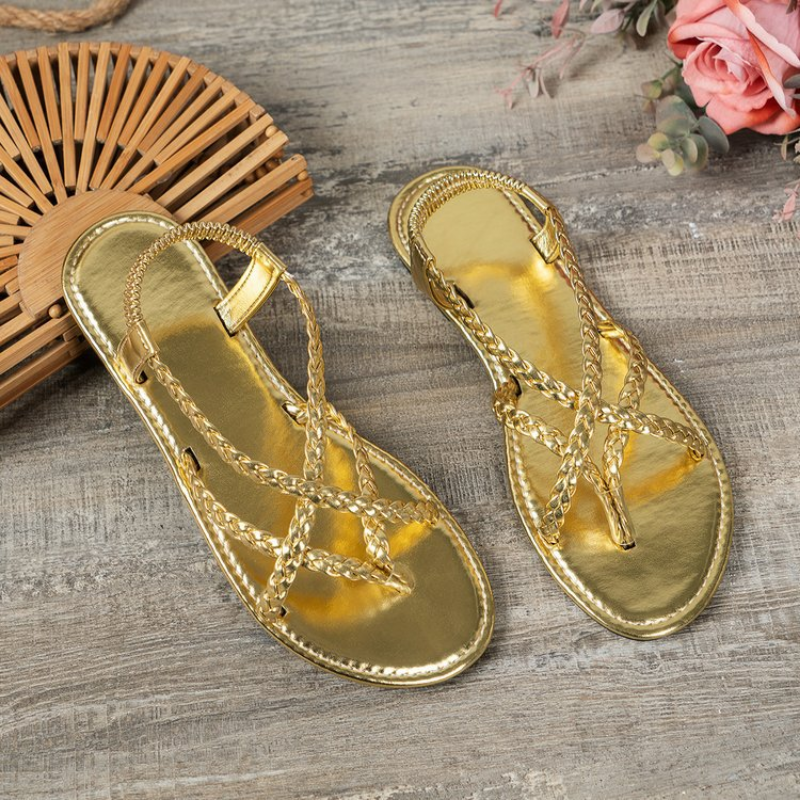 2025 new Woven Hollow Beach Women Flats Casual Clip Toe Sandals Summer New Fashion Walking atos Dress Femme Slides d7b8