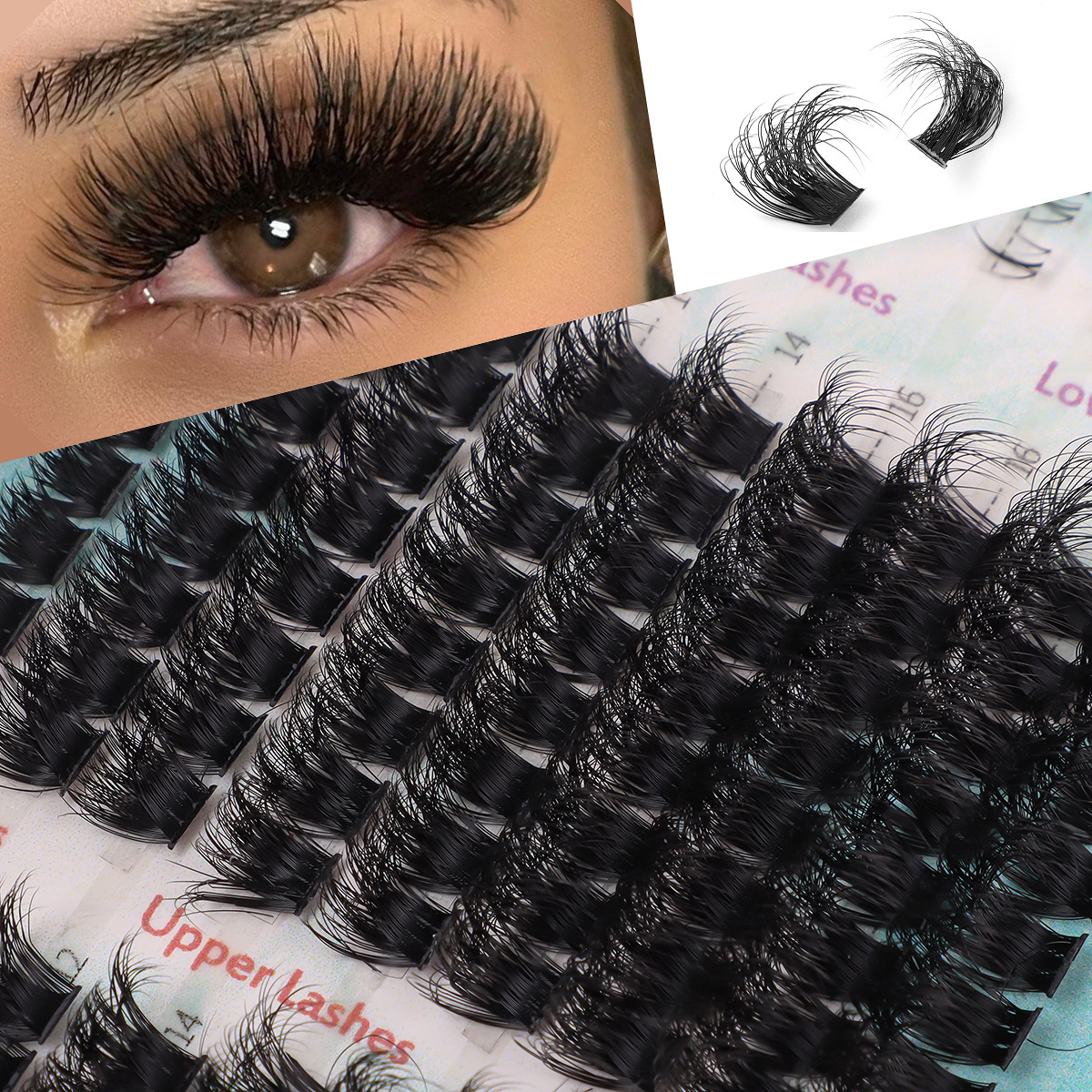 DIY Cluster Lashes Kit 670Pcs Volume Upper + Bottom Lash Clusters Thick Fluffy Individual Eyelashes DIY Segmented Eyelash Extensions Reusable Grafted 
