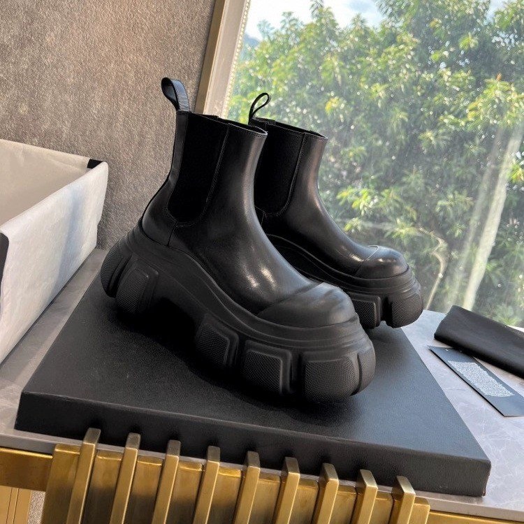 Designer 2023 New Women Ankle Boots PU Leather Thick Sole Lace Up Combat Booties Female Autumn Winter Platform Shoes Woman