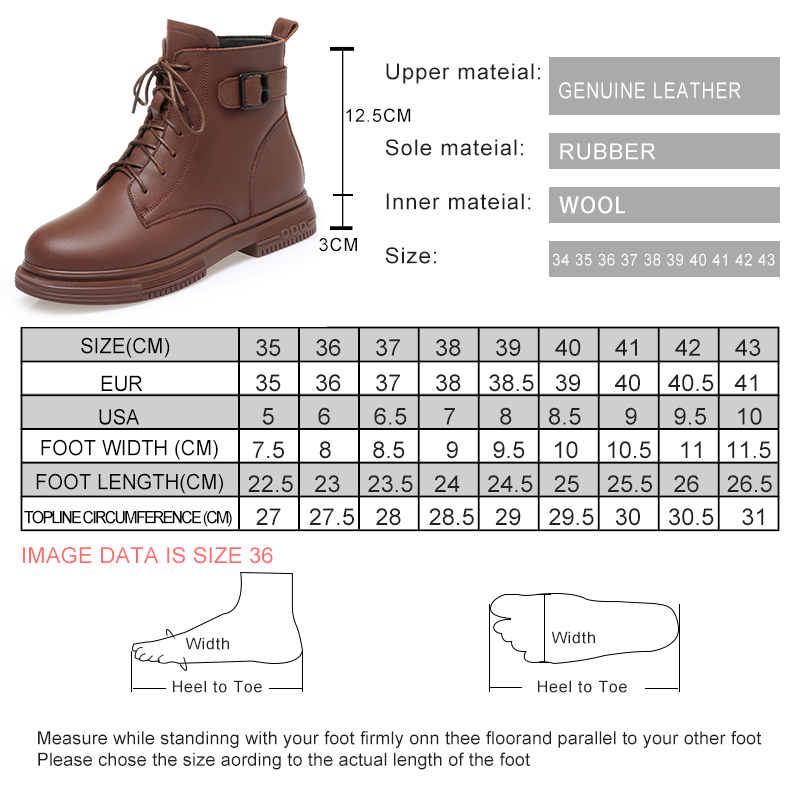 AIYUQI Women's Winter Boots Non-slip 2024 New Genuine Leather Women's Short Boots Large Size Wool Warm Snow Boots For Women