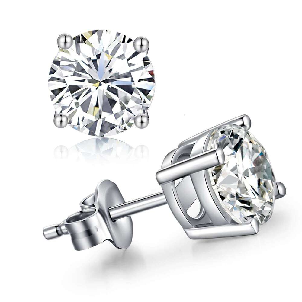 gold plated sterg sier women moissanite dia earrings
