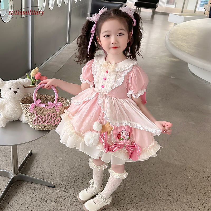 Cute Lolita Princess Collection 2024 New Summer Baby Girl Bow Birthday Dress F16.5-08.31