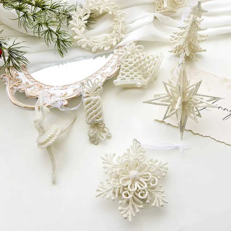 Decorations Nordic Ceramics Decorative Crafts Ceramic Mini Snow Pendant House Christmas Small Gift Decoration Q240829
