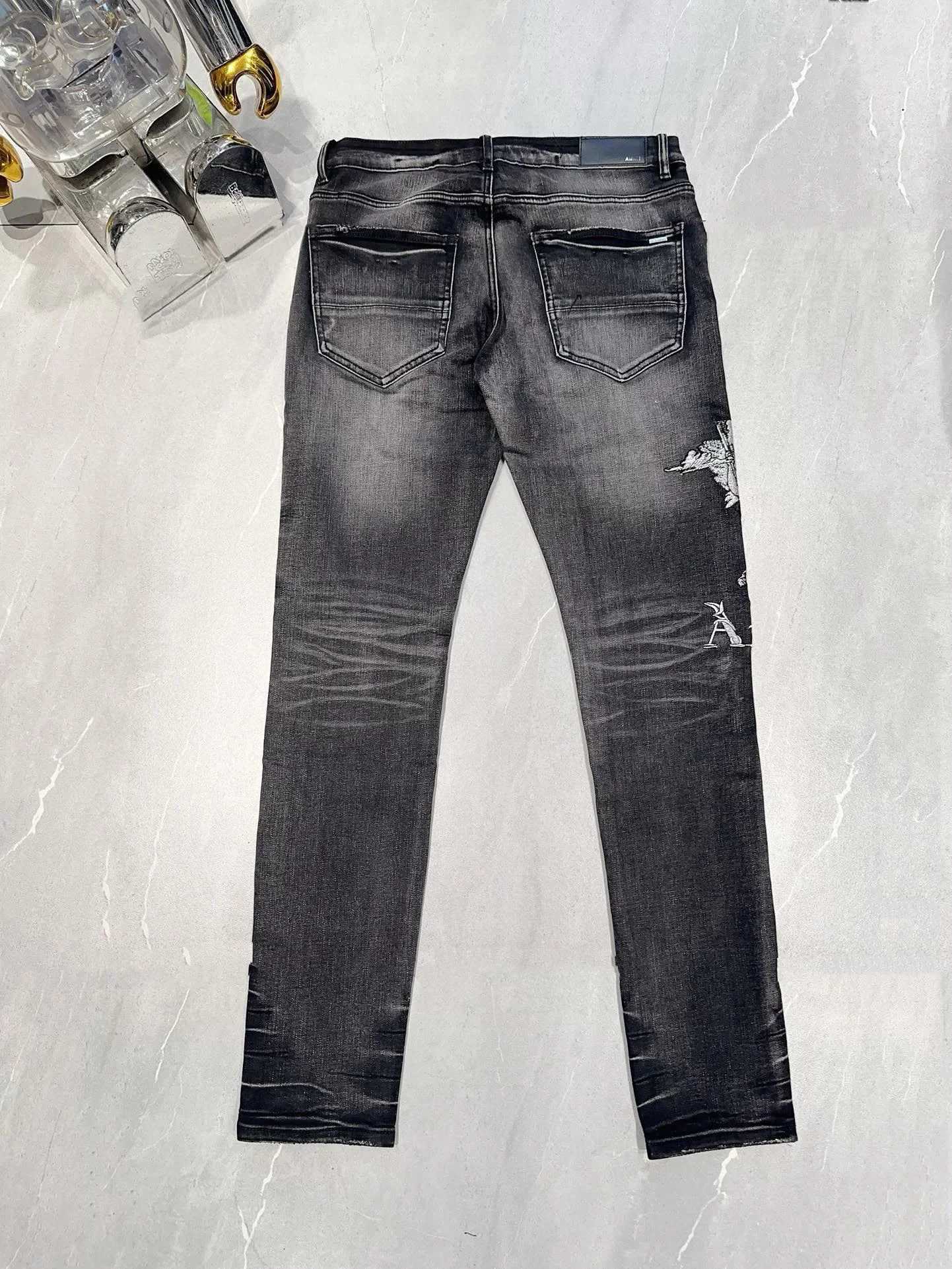 Men's Jeans Brand Skinny Fit Jeans For Men Stretchy Graphic Embroidery Denim Pants Hombre Tight Pencil Trousers Y240830UCOK