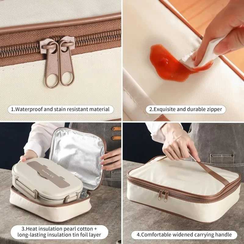 304 Stainless Steel Company Insulated Lunch Box Office Staff Student Sealed Portable Bento Microwave Heated Food ContainerX240831