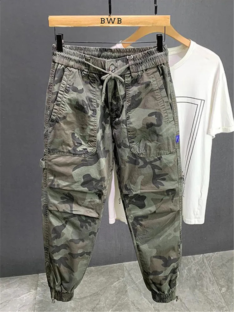 Cargo Pants Mens Summer Cotton Trousers Men Sweatpants Stretch Casual Streetwear Male Thin Motion Encil Pant Pantalones Hombre