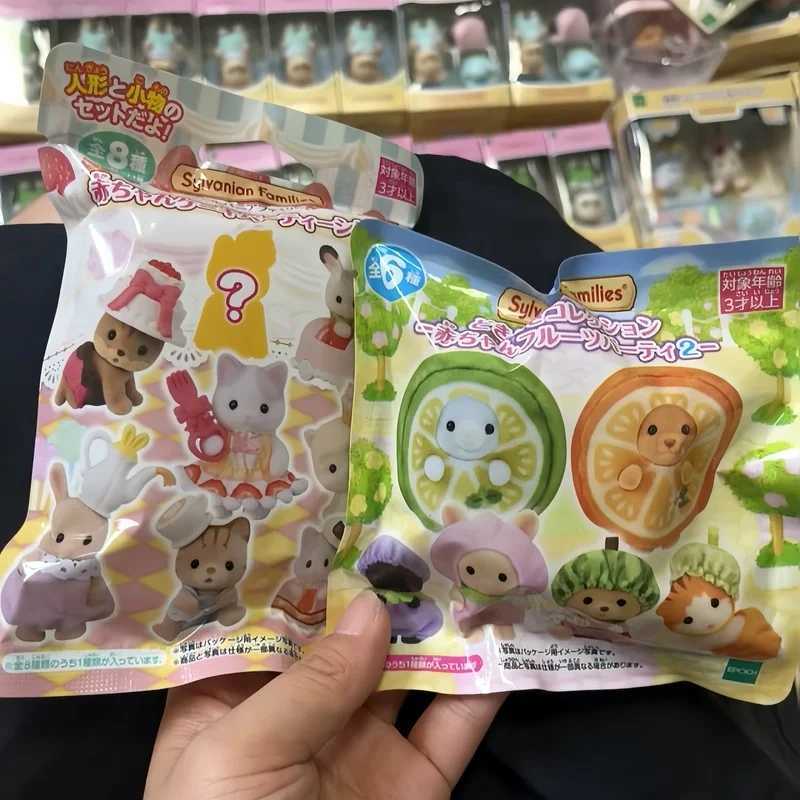 Sylvanian Families Blind Box Baby Mini Body Dress up Forest Family Fruit Mystery Box Lucky Bag Cute Childrens Toys Birthday Gift W240830